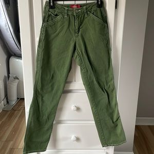 Dickies Green Mid-Rise Straight-Leg Womens Carpenter Pant